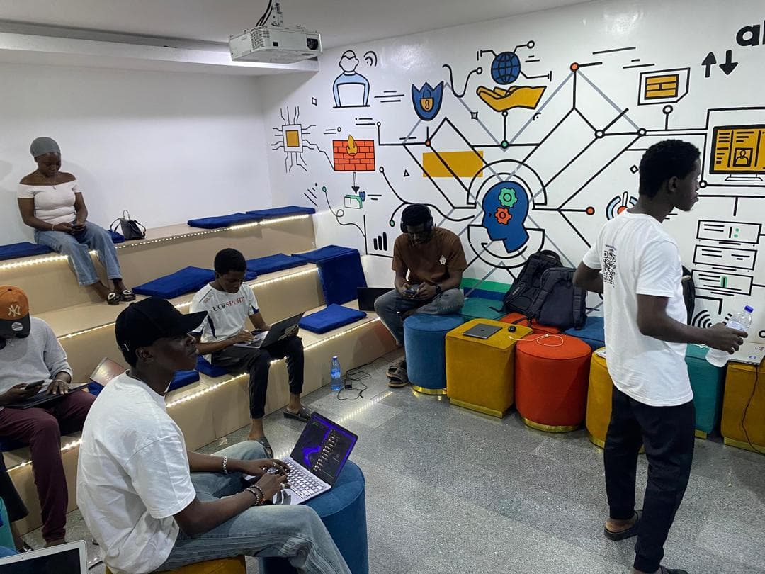 group photo at the fall 2023 kickoff on a roof top